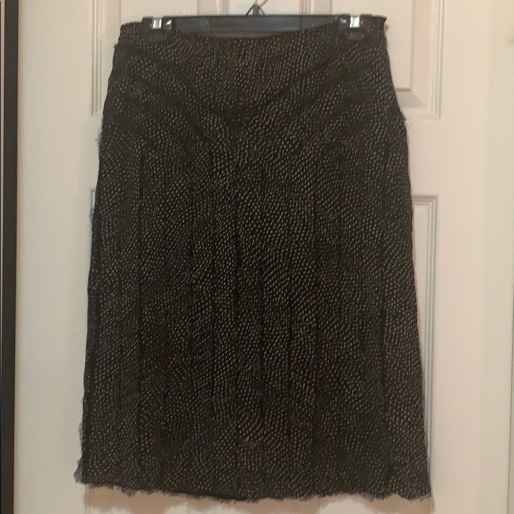 Calvin Klein raw edge polka dot silk skirt